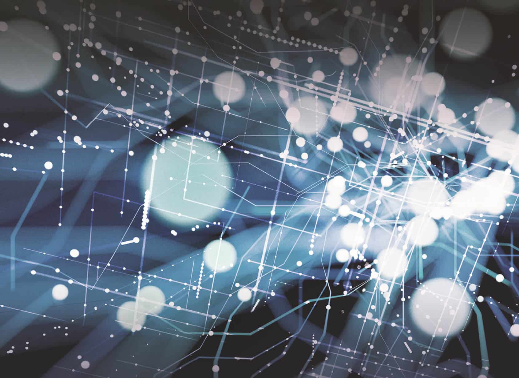 Abstrakte Darstellung digitaler Datenströme und Netzwerke