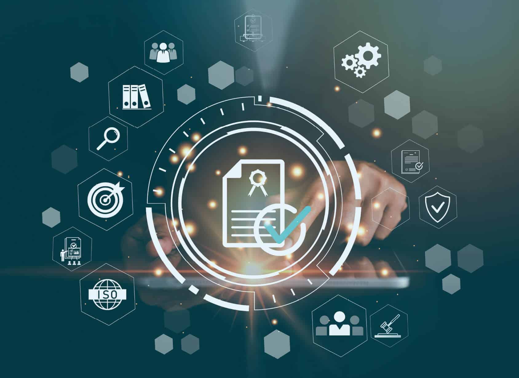 Digitale Symbole für Dokumentation und Unternehmenssteuerung